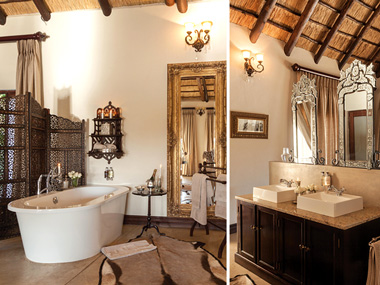 Luxury bathroom suite bath shower Honeymoon Suite Kings Camp Timbavati Game Reserve Accommodation Booking Hoedspruit Limpopo Mpumalanga Five Star